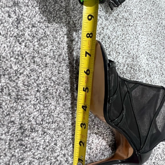 TED BAKER LONDON Taminaa Mesh Leather Peep Toe Heel Booties Black Size US 6.5 - Picture 11 of 11